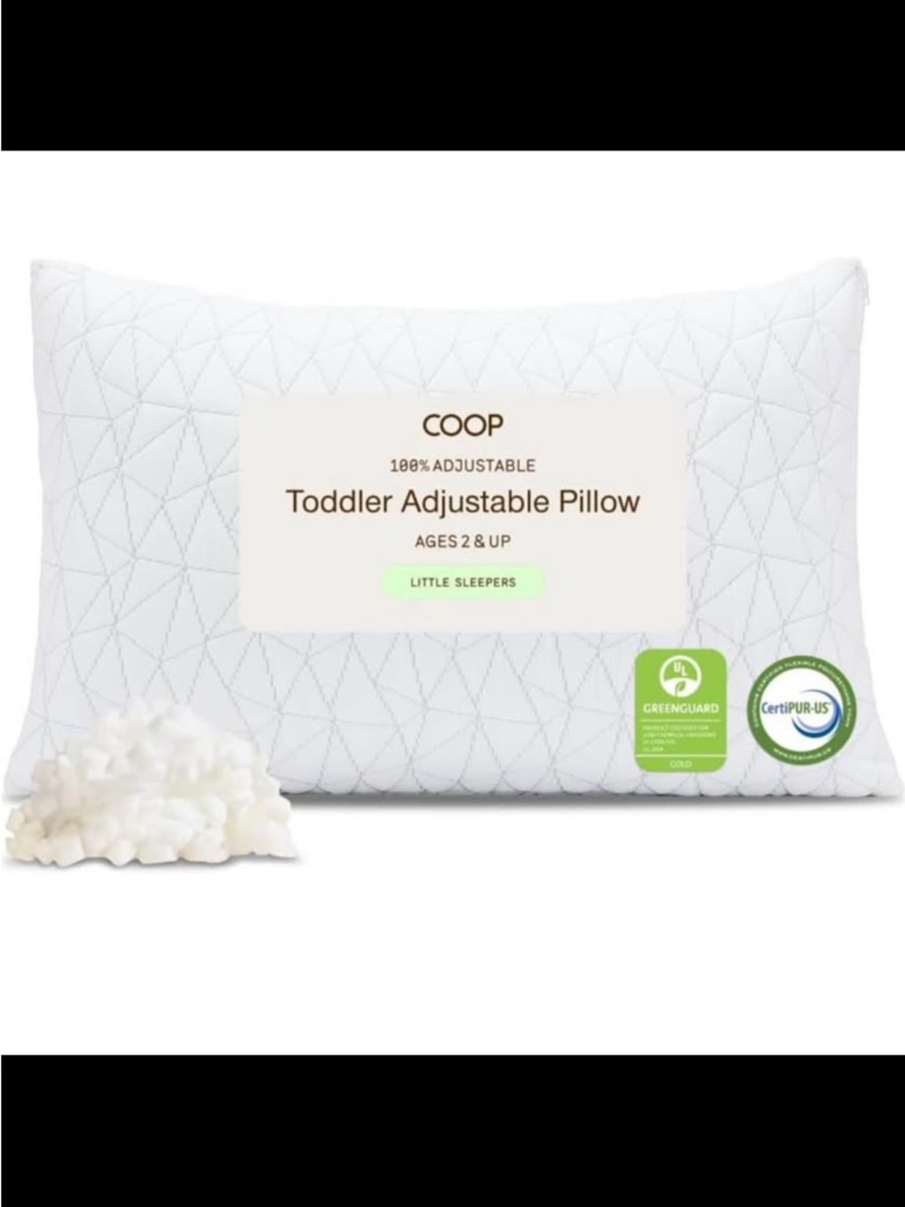 Coop Home Goods Original Toddler Adjustable Pillow & Protectors Bundle